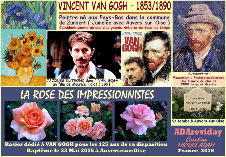 Rose la rose des impressionnistes adareviday van gogh michel adam france 2016 roses passion